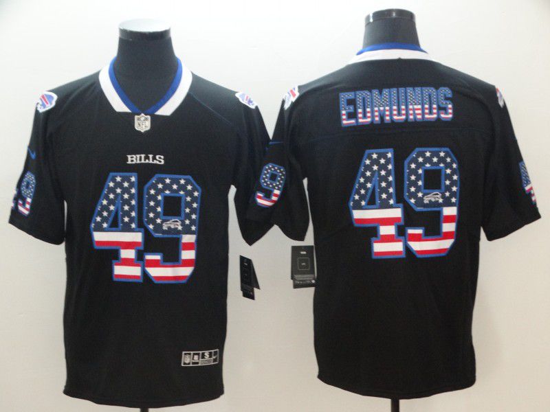 Men Buffalo Bills #49 Edmunds Nike USA Flag Fashion Black Color Rush Limited NFL Jerseys->atlanta falcons->NFL Jersey